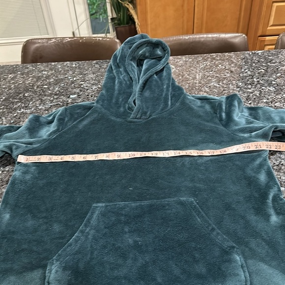 Cozy Teal Fleece Dress with Pocket - Picture 4 of 7